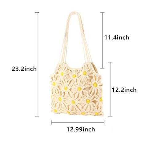 Bolso tejido mujer para playa y hombro miniatura 4