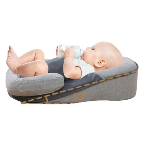 Image of TRURENDI Baby Wedge Pillow Baby Bassinet Anti-Spit Milk Pillow Adjustable Infant Breastfeeding Nursing Pillow
