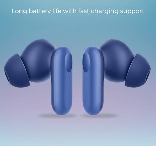 Image of Original Buds 2r for Oneplus Nord Wireless Equipped Mic 12.4mm Drivers Noise Reduction Long Battery 38Hr, Clear and Crisp Voice, Lightweight in-Ear Type C Charging (Blue)