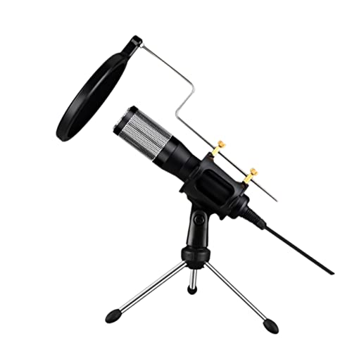 BESPORTBLE USB Plug and Play Microphone for Computer Voice Distance Desktop Microphone with Tripod Stand for Conferencing Gaming and Online Meetings Black
