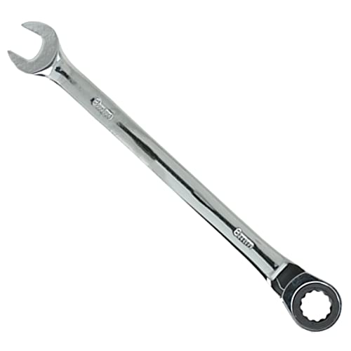 Image of 8mm Ratchet Spanner Steel Fixed Head Gear Wrench Open End & Ring (8mm)
