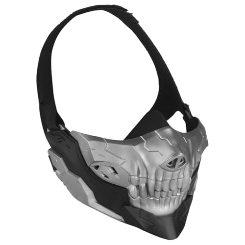 Half Face Combat Mask Media Face Protection Samurai Samurai Mask Mask Halloween Fangs...