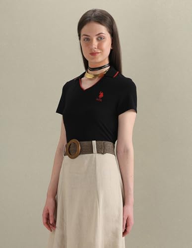 Image of U.S. Polo ASSN. Women's Cotton Regular Fit Solid Polo Shirt