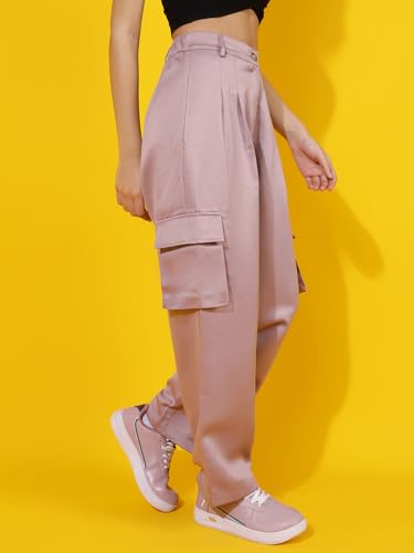 Image of KOTTY Women's High Rise Relaxed || Straight || Joggers Fit Cargo's for Pants || Trousers