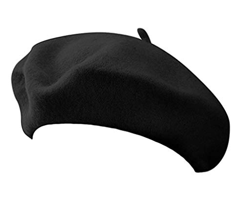 Béret en laine noir doux chaud et extensible contre le froid urbain