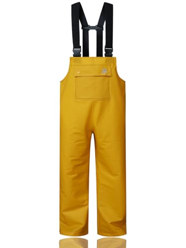 RainRider Rain Pants for Men Women Waterproof Rain Gear Bib Overalls Trousers for Fishing Hunting(Yellow,Medium)