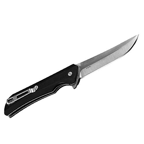 Ruike Small Pocket Knife for men Folding knives 14c28n Stainless Steel Liner Lock Utility Camping Tactical Knife Hiking 3.62inch EDC Knife Tools Belt Clip Cool Stuff Women Gifts P121-SB