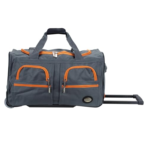 Rockland Rolling Duffel Bag, Charcoal, 22'