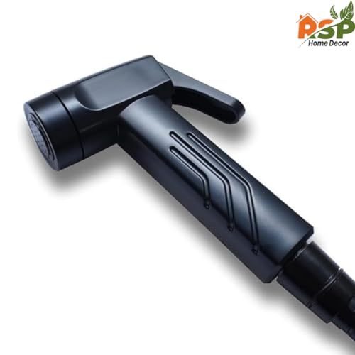 Image of Black ABS Plastic Handheld Health Faucet - Hygienic Bidet Jet Spray Gun for Toilet Cleaning and Personal Hygiene- Pack of 2 (Full Black)