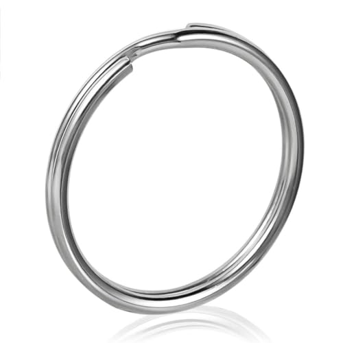 BANSHAN Key Rings 20mm,Key Rings for Cars Bags Accessories,Key Chain Ring Connectors,Circular Keychain,Keyring Loops (50Pack)