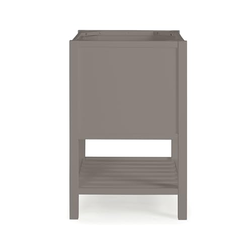 Image of Alaterre Furniture Bennet Bathroom Vanity Cabinet with Soft-Close Shaker Doors and Open Shelf - 24-Inch Small Freestanding Wood Vanity Without Sink - Single Sink Base (Gray)