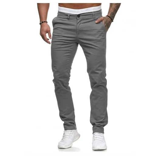 Calça social masculina Hungson, em sarja, slim fit, reta, frente, lisa, calças de golfe, estilo casual, calças de viagem, Cinza escuro, 42