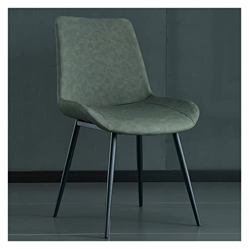 Juego de 2 sillas de comedor, sillas de cocina tapizadas de terciopelo moderno de mediados de siglo, sillas laterales sin brazos con patas de metal suave (color: marrón) (verde)