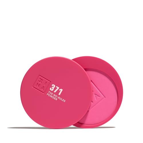 3INA MAKEUP - The No-Rules Powder 371 - Rosa vivo - Polvo Compacto 3 en 1 Rosa vivo Ojos Labios y Mejillas con Ácido Hialurónico y Ceramidas - Polvos Fórmula Ligera - Vegan - Cruelty Free