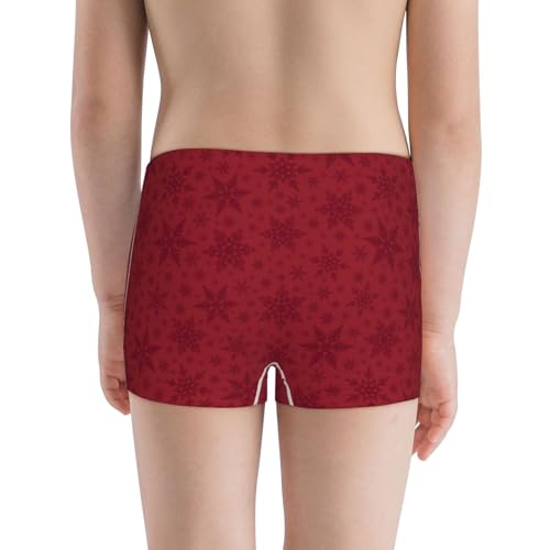 Boys' Cotton Boxer Brief Soft Underwear-Christmas Red Snowflakes3
