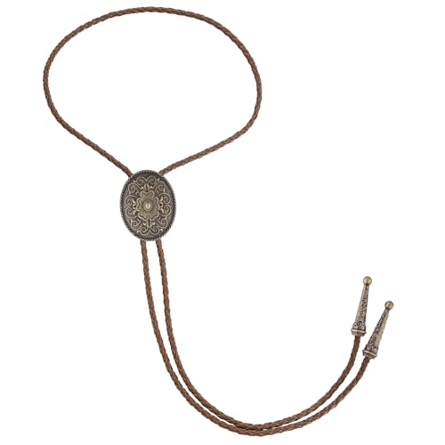 Image of GelConnie Floral Bolo Tie for Men Womens Bolo Tie Necklace Native American Black Men's Bolo Ties Western Cowboy Bolero Ties