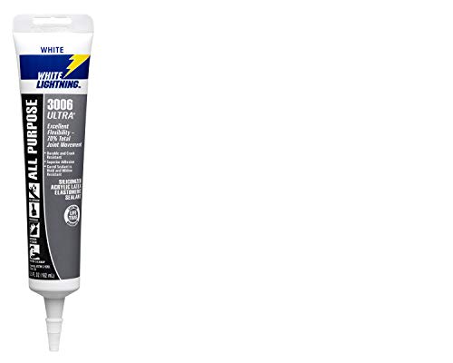 Image of White Lightning W11000005 3006 Ultra All Purpose Elastomeric Sealant, White, 5.5 fl. oz.