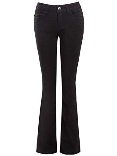 SS7 - Pantalones vaqueros de cintura baja, ajustados, color negro Negro Negro ( 44