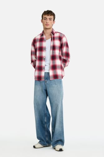 Image of SNITCH Men Casual Shirt | Regular Fit Full Sleeve Spread Collar Check Pattern | 100% Cotton & Breathable Fabric for Everyday Wear & Semi-Formal Occasions