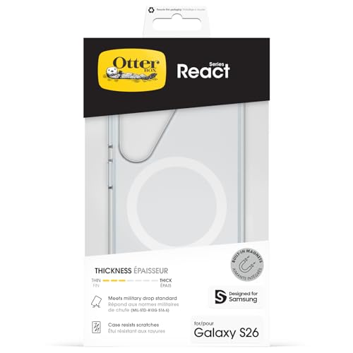 Coque Samsung S26 Otterbox React transparente magnétique antichoc