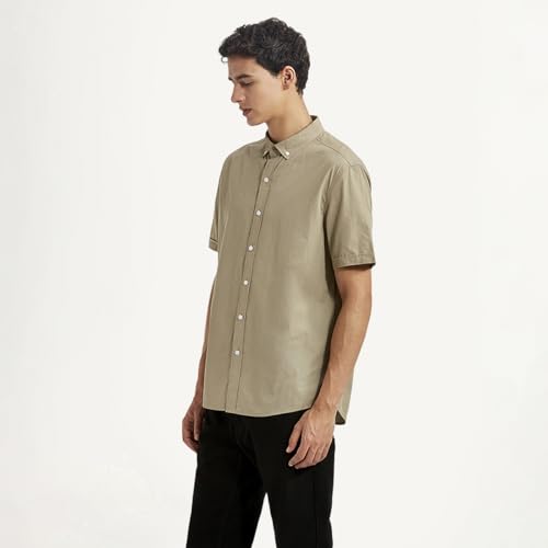 Image of Levi's Men's Solid Slim Fit Shirt Olive