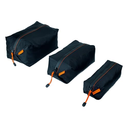 MOUNTLEY Packing cube Pro Lot de 3 cubes de rangement ultra légers pour sac à dos et valise, kit d'organisation de voyage pliable en nylon imperméable
