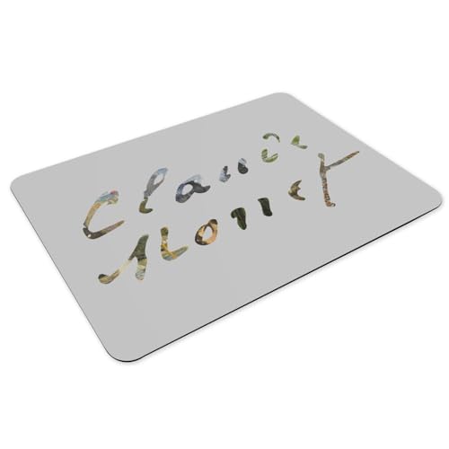 Sets de table Claude Monet paysage impressionniste grand format caoutchouc gris x4 - 3