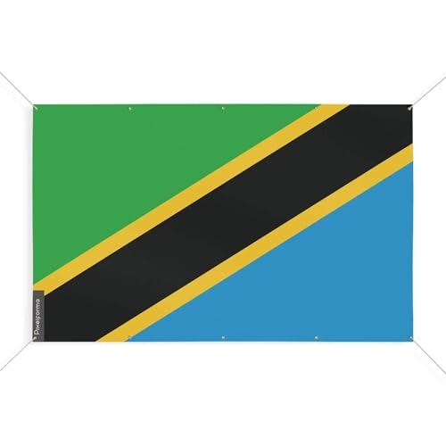 Drapeau Tanzanie 80 x 120 cm pavillon extérieur rectangulaire à oeillets renforcés