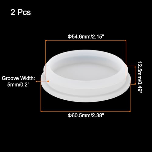 Image of MECCANIXITY 2pcs Silicone Snap in Locking Hole Plugs,54.6mm /2.1 Inch Mounting Diameter Narrow Groove Width 5mm Panel Seal Cover Round for Kitchen Bulkheads Waterproof Sealing Plugs Clear