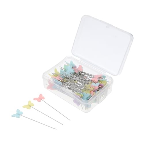 Housoutil 100pcs Plastic Steel Wire Butterfly Pins Sewing Pins for Decorative Crafts Embroidery DIY Projects