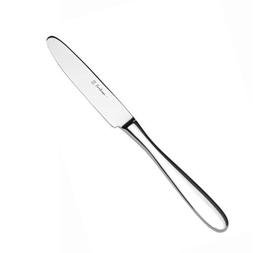Fortessa Grand City 18/10 Stainless Steel Flatware Solid Handle Dessert Knife, Set of 12
