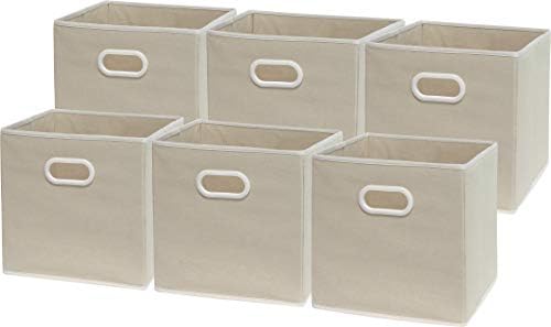 Simple Houseware Foldable Cube Storage Bins with Handles, 11-Inch...