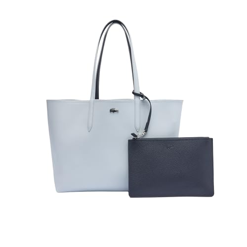 Lacoste Tote Anna reversible de PVC reciclado para mujer, Azul Cielo