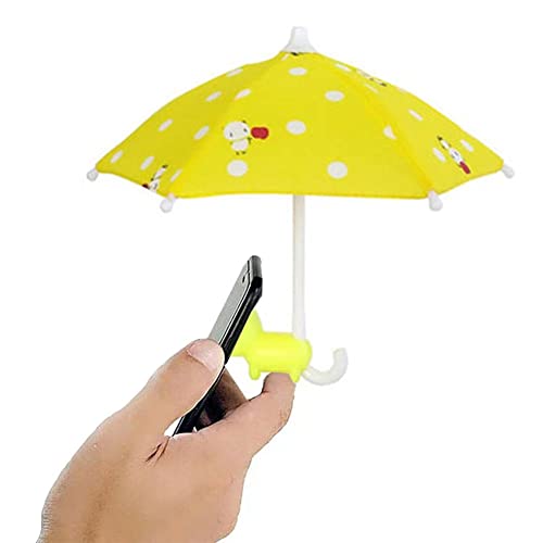 Phone Umbrella Suction Cup Stand – Universal Adjustable Piggy Phone Stand with Umbrella for Phone, Anti-Glare Sun Shade Cover Sun Shield Cell Phone Suction Cup Holder (Yellow Bear)