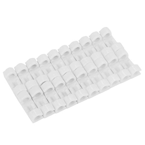Mcclellanty - Juego de 20 piezas de fijación de clip de escritorio para eliminar clips titulares de pinzas cable clip peripherico cable USB Clips titular organizador (blanco)