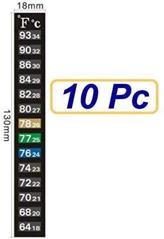 SUKRAGRAHA Traditional Stick-on Aquarium Thermometers Temperature Strip Degree Fahrenheit Celsius Display 10 pc (64~93F Not for Fever) - Thumbnail 3
