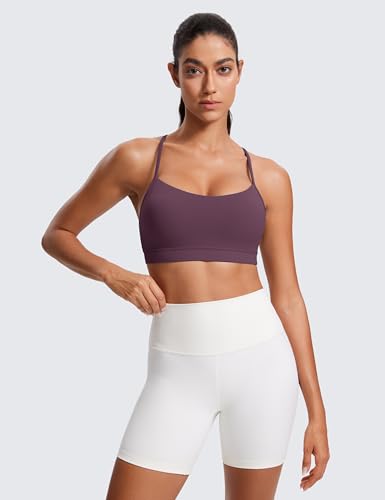 Image of CRZ YOGA Butterluxe Y Back Sports Bras | Light Support, Removable Pads, Yoga, Extremely Soft, Scoop Neck, Spaghetti Strap, for Women