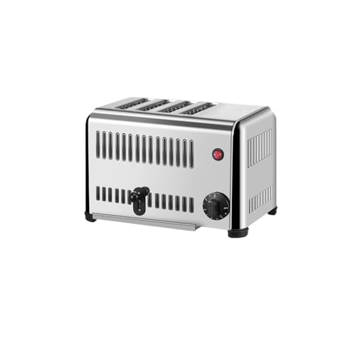 KOGB ファーストフード店やベーカリー向けの、5 段階温度調節機能と 360° 均一な焼き上がりを実現する取り外し可能なパンくずトレイを備えた業務用 4/6 スライス ステンレス スチール トースター (4枚焼きトースター)