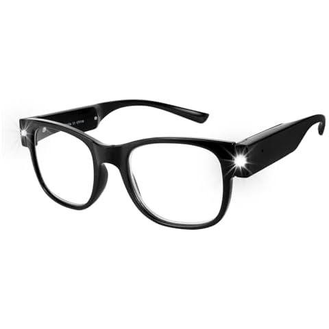 OuShiun USB Rechargeable Led Reading Glasses Lighted Eyewear for Women Men (Black, 1.5X) Cover