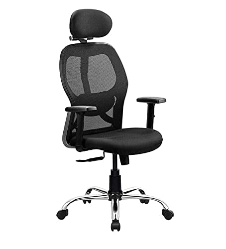 Redefine Marvel High-Back Black Mesh Swivel Ergonomic Executive Office Chair with Armrest and Adjustable Headrest (Black-B7191) (Phoenix High Back)