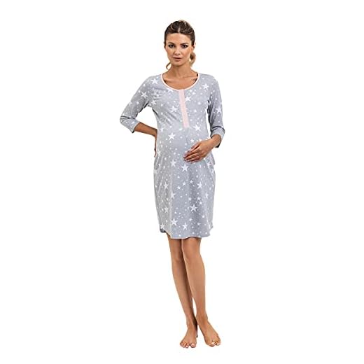 Mon Amie Elegante Camisón de Mujer para Las Cálidas Noches de Verano - Vestido para Dormir para Embarazadas y Madres Lactantes - Ropa de Maternidad 100% Algodón