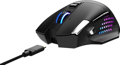 Image of msi Versa PRO W Gaming Mouse, 26000 DPI, 70M+ Clicks, OMRON Optical Micro Switch, Optical Sensor, Ergonomic Ambitextrous Hand Design, RGB Light