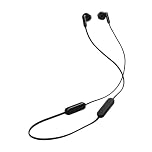 JBL Tune 235BT - Auricolari wireless Bluetooth in-ear con microfono a 3 pulsanti, telecomando e cavo piatto, colore: Nero