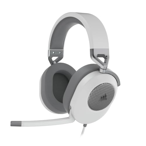 Corsair HS65 SURROUND Cuffie Gaming Cablate 7.1 Multipiattaforma – Bianco