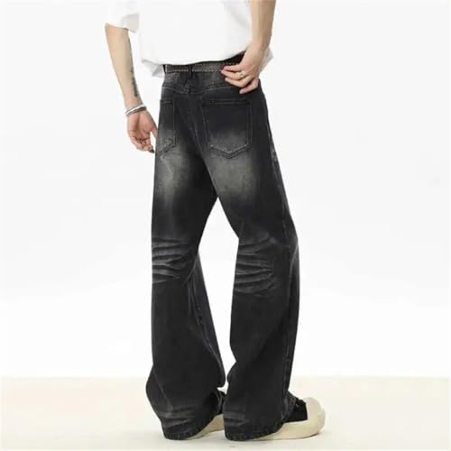 Men's Jeans American Style Straight Leg Denim Pants Handsome Curved Knife Design Trousers4