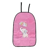 Segrehy Elephant Pattern Car Seat Back Protector Anti Kick Car Seat Cover Durable Washable PU Material Back Seat Mat for SUVs Sedans 65.5 x 43.5cm (Umbrella Baby Elephant)