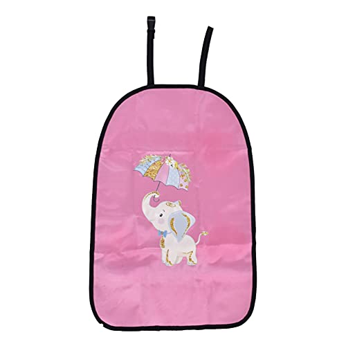 Segrehy Elephant Pattern Car Seat Back Protector Anti Kick Car Seat Cover Durable Washable PU Material Back Seat Mat for SUVs Sedans 65.5 x 43.5cm (Umbrella Baby Elephant)