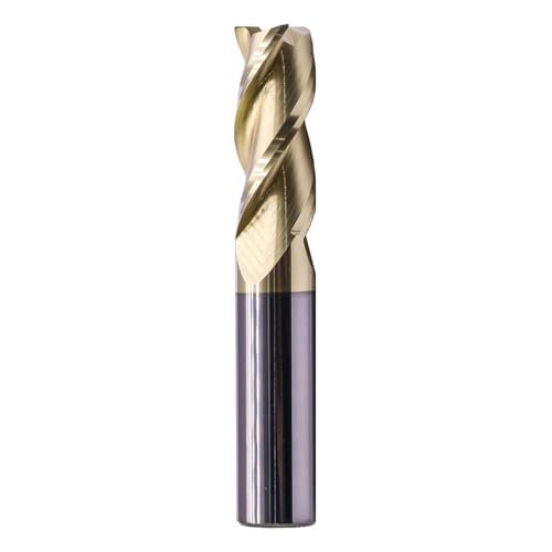 Image of 1 /2 inch 3 Flute Solid Carbide Square End Mill, ZrN Coated, for Aluminum | 37 Helix, 1 /2 inch Cutting Dia, 1 /2 inch Shank Dia, 1-1 /4 inch LOC, 3 inch OAL, For Milling Aluminum and Copper