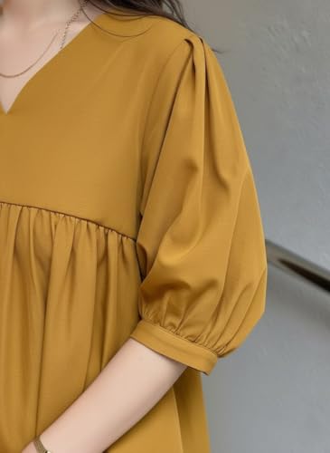 Image of Zilcon Women's Cotton Plain Styles Short Kurti for Women V-Neck Half Sleeve || Kurti for Woman || Short Kurtis for Woman