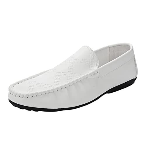Loafers for Men Moccasins Shoes Simple Solid Color Leather Flexible Anti-Slip Flat Heel Fashion Casual Slip-ons